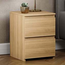 VIDA DESIGNS Denver 2 Drawer Pine Bedside Table - Brown - Wilko - thumbnail 1