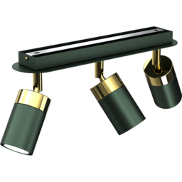 Milagro Joker Green and Gold 3 LED Ceiling Light - Size: 16 x 30 x 30cm - Wilko - thumbnail 4