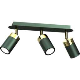 Milagro Joker Green and Gold 3 LED Ceiling Light - Size: 16 x 30 x 30cm - Wilko - thumbnail 1