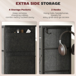 HOMCOM 8 Drawer 4 Side Pockets 2 Hooks Charcoal Grey Fabric Chest of Drawers - Wilko - thumbnail 6