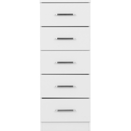 Seconique Dakota 5 Drawer White Narrow Storage Chest - Wilko - thumbnail 4