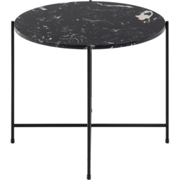 Florence Avila Black Polished Marble Stone Side Table - Furniture To Go - Wilko - thumbnail 3