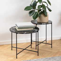 Florence Avila Black Polished Marble Stone Side Table - Furniture To Go - Wilko - thumbnail 7
