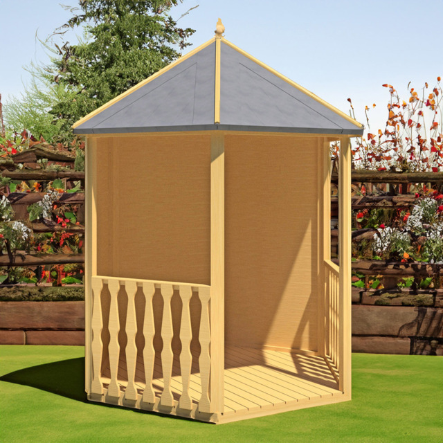 Shire 7 x 6ft Gazebo Pressure Treated Arbour - Size: 2 x 2m - Brown - Shire Garden Buildings - Wilko - image 1