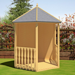 Shire 7 x 6ft Gazebo Pressure Treated Arbour - Size: 2 x 2m - Brown - Shire Garden Buildings - Wilko - thumbnail 1