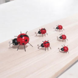 Acacia Home Metal Ladybird Sculpture Set of 6 - Size: 23.0 cm x 20.0 cm x 8.0 cmcm - Red - Wilko - thumbnail 4