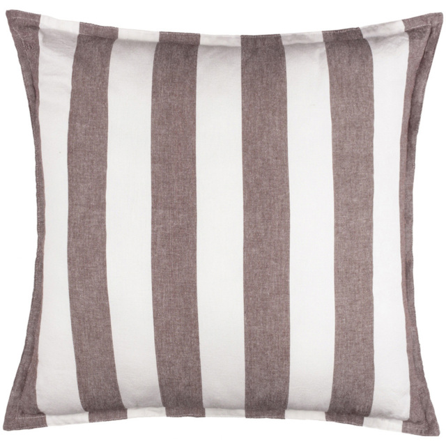 Yard Hayle Brown Stripe Cotton Reversible Cushion 50 x 50cm - Wilko - image 1