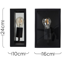 ValueLights Tideswell Black Outdoor Wall Lantern - Size: 24 x 16 x 10cm - Wilko - thumbnail 6