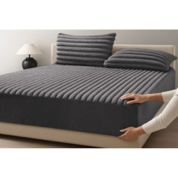 Velosso Double Charcoal Jumbo Cord Fitted Bed Sheet - Wilko - thumbnail 3