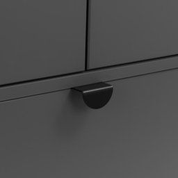 Julian Bowen Chloe 2 Door Single Drawer Storm Grey Wardrobe - Size: 2 Door, Single Drawer - Black - Wilko - thumbnail 7
