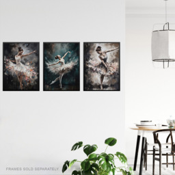 Artery8 Ballet Dancers Ballerinas Dancing Oil Painting Wall Art Print 30 x 41cm 3 Pack - Size: 40.5 x 30.5 x 0.3cm - Multi - Wilko - thumbnail 4