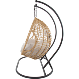 Charles Bentley Natural Double Swing Egg Chair with Cushions - Size: 2 Seater - Brown - Wilko - thumbnail 7