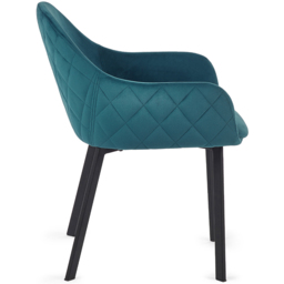 Julian Bowen Nero Lima 2 Seater Velvet Dining Set Black and Teal - Wilko - thumbnail 7