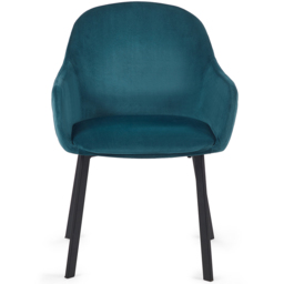 Julian Bowen Nero Lima 2 Seater Velvet Dining Set Black and Teal - Wilko - thumbnail 6