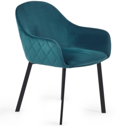 Julian Bowen Nero Lima 2 Seater Velvet Dining Set Black and Teal - Wilko - thumbnail 5