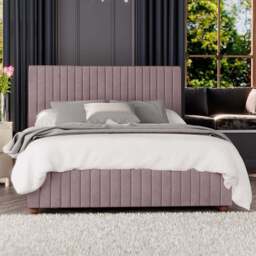 Laurence Llewelyn-Bowen Estella Double Blush Plush Velvet Ottoman Bed - Pink - Wilko - thumbnail 1