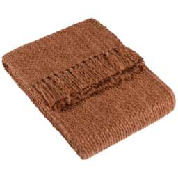 Hoem Morni Hazel Woven Tasselled Throw 130 x 180cm - Size: 180 x 130cm - Brown - Wilko