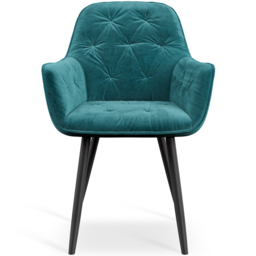 Furniture Online Anika Set of 2 Blue Velvet Padded Seat Dining Chair - Wilko - thumbnail 4