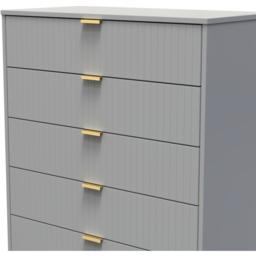 Crowndale 5 Drawer Dusk Grey Wide Chest of Drawers Ready Assembled - Wilko - thumbnail 6