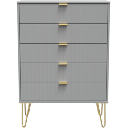 Crowndale 5 Drawer Dusk Grey Wide Chest of Drawers Ready Assembled - Wilko - thumbnail 4