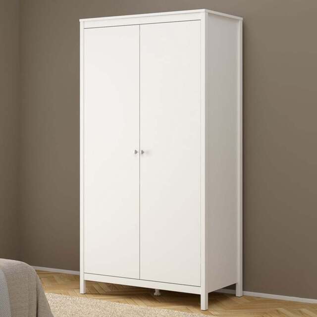 Florence Madrid 2 Door White Wardrobe - Wilko - image 1