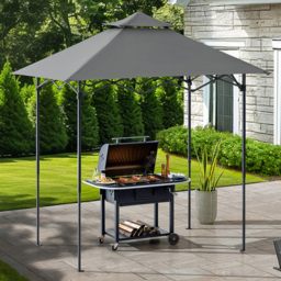 Sunjoy 2.56 x 1.6m Grey Double Tier Canopy Adjustable Gazebo with Magnetic LED Light - Size: 278 x 160 x 256cm - Wilko - thumbnail 1