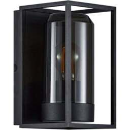 Nordlux Griffin Smoked Wall Light - Size: 23.2 x 13 x 15.6cm - Black - Wilko