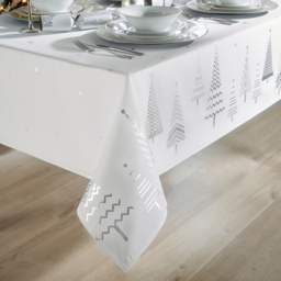 Christmas Story White and Silver Christmas Tree Tablecloth 228 x 132cm - Size: 229 x 132.1 x 1cm - Wilko - thumbnail 3