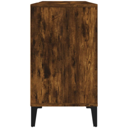vidaXL Single Door 4 Shelf Smoked Oak Freestanding Under Sink Bathroom Cabinet - Size: 60 x 80 x 33cm - Brown - Wilko - thumbnail 7