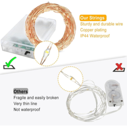 Shatchi 40 Cool White LED Gold Copper Wire Christmas String Light 4m - Size: 6 x 1.5 x 2cm - Wilko - thumbnail 4