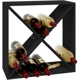 vidaXL 4 Shelf Black Freestanding Wine Cabinet - Size: 62 x 62 x 25cm - Wilko - thumbnail 4