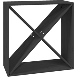 vidaXL 4 Shelf Black Freestanding Wine Cabinet - Size: 62 x 62 x 25cm - Wilko - thumbnail 3
