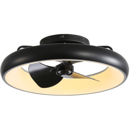 Living and Home Black Industrial Style Adjustable LED Ceiling Fan Light with App Control 20 inch - Size: 20 x 50 x 50cm - Wilko - thumbnail 1