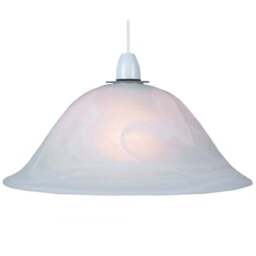 Happy Homewares White Alabaster Glass Easy Fit Pendant Shade - Size: 16 x 34 x 34cm - Wilko - thumbnail 1