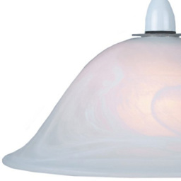 Happy Homewares White Alabaster Glass Easy Fit Pendant Shade - Size: 16 x 34 x 34cm - Wilko - thumbnail 3