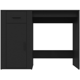 vidaXL Single Door Single Drawer Computer Desk Black - Size: 75 x 100 x 49cm - Wilko - thumbnail 6