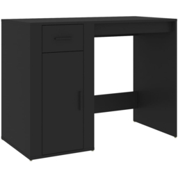 vidaXL Single Door Single Drawer Computer Desk Black - Size: 75 x 100 x 49cm - Wilko - thumbnail 3