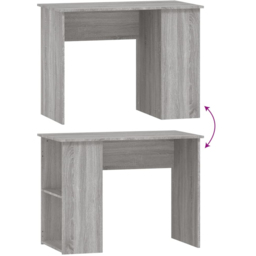 vidaXL 2 Shelf Computer Desk Grey - Size: 75 x 100 x 55cm - Wilko - thumbnail 7