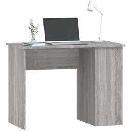 vidaXL 2 Shelf Computer Desk Grey - Size: 75 x 100 x 55cm - Wilko - thumbnail 4
