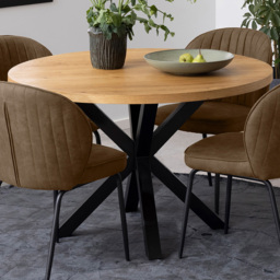 Florence Heaven 4 Seater Dining Table Oak and Black - Furniture To Go - Wilko - thumbnail 1