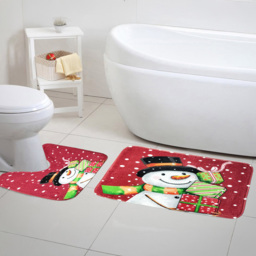 Noel Square Red Snowman Gifts Xmas Bath Set 2 Piece - Size: 50 x 80 x 1cm - Wilko - thumbnail 3