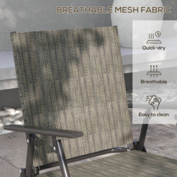 Outsunny 4 Seater Mixed Brown Mesh Fabric Lounge Set with Table - Wilko - thumbnail 5