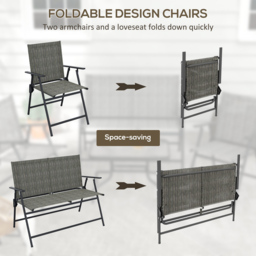 Outsunny 4 Seater Mixed Brown Mesh Fabric Lounge Set with Table - Wilko - thumbnail 6