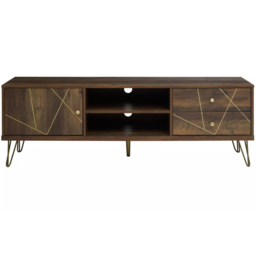 Interiors by Premier Flori Single Door 2 Drawer 2 Shelf Veneer Media Unit - Size: 150 x 39 x 51cm - Brown - Wilko - thumbnail 4