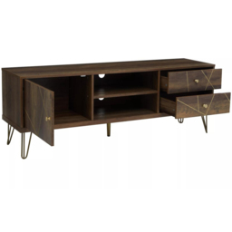 Interiors by Premier Flori Single Door 2 Drawer 2 Shelf Veneer Media Unit - Size: 150 x 39 x 51cm - Brown - Wilko - thumbnail 5