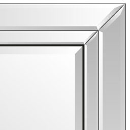 Double Edge Cranbury All Glass Wall Mirror 90 x 60cm - Black - MirrorOutlet - Wilko - thumbnail 4