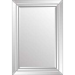 Double Edge Cranbury All Glass Wall Mirror 90 x 60cm - Black - MirrorOutlet - Wilko - thumbnail 1