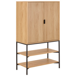 Florence Jaipur 2 Door 2 Shelf Oak Cabinet - Size: 140 x 80 x 40cm - Multi - Furniture To Go - Wilko - thumbnail 3
