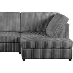 Luxor 4 Seater Grey Jumbo Cord Right Hand Facing Full Back L Shaped Corner Sofa Set - Wilko - thumbnail 5