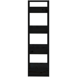 vidaXL 4 Shelf Black Solid Pine Wood Bookcase - Size: 125 x 41 x 35cm - Wilko - thumbnail 5
